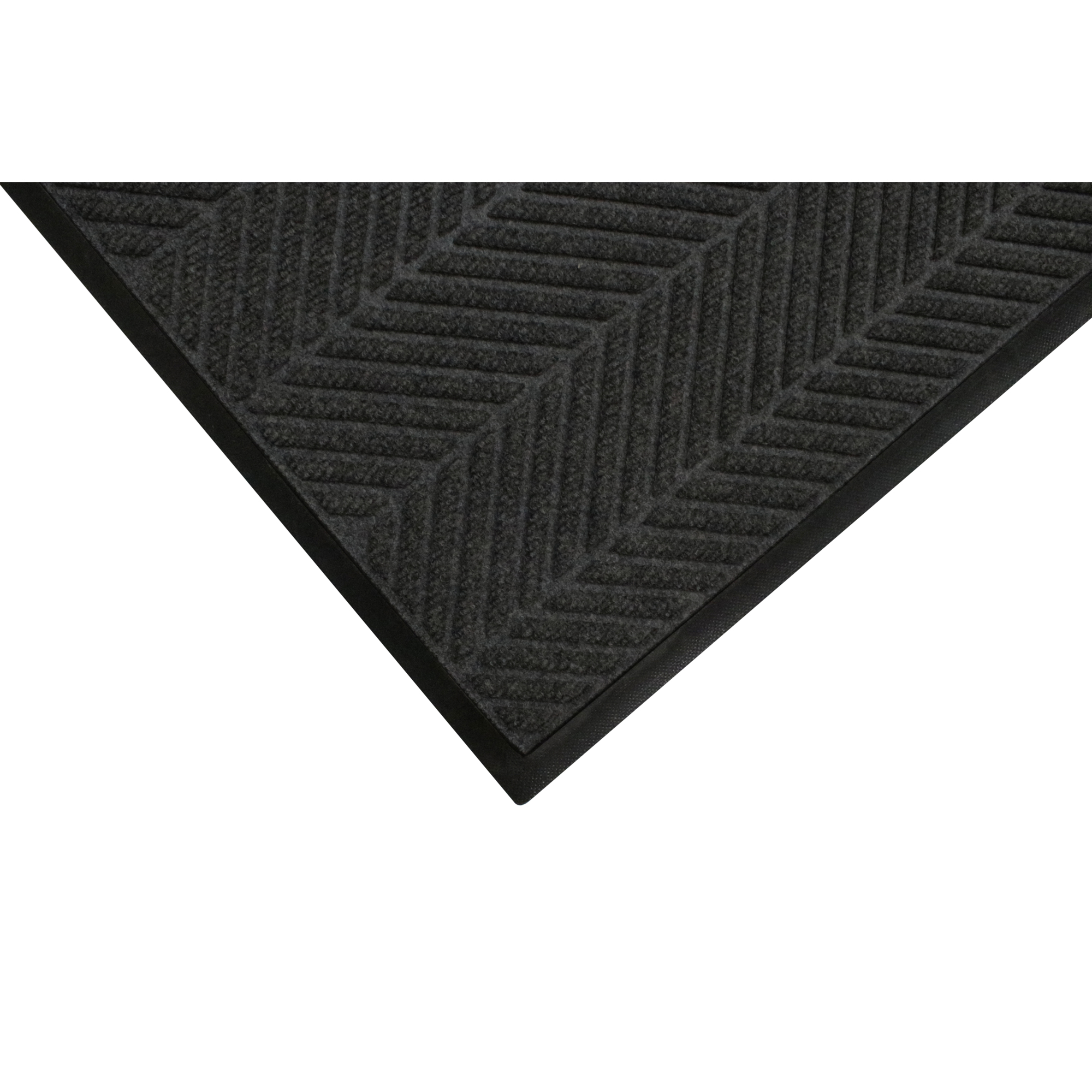 M+A Matting WaterHog Max Herringbone Classic Scraper/Wiper Safety Mat, 4' x 6' Black Smoke, 3/8" Thickness, Universal Cleat, Model # 22407046070